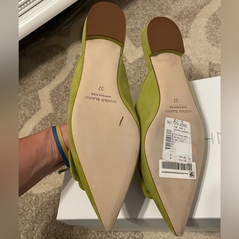 Manolo Blahnik Maysaleflat Suede Mules size 37 - Picture 5 of 6